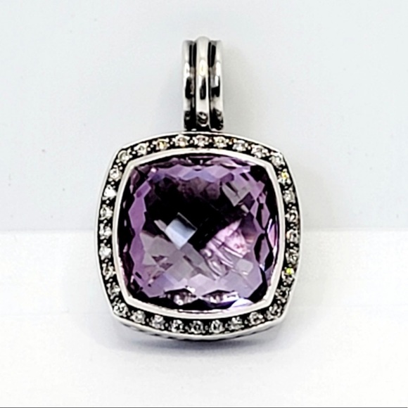 David Yurman Albion 17mm Lavender 
Diamond Moonlight Ice Pendant Enhancer - Picture 3 of 7
